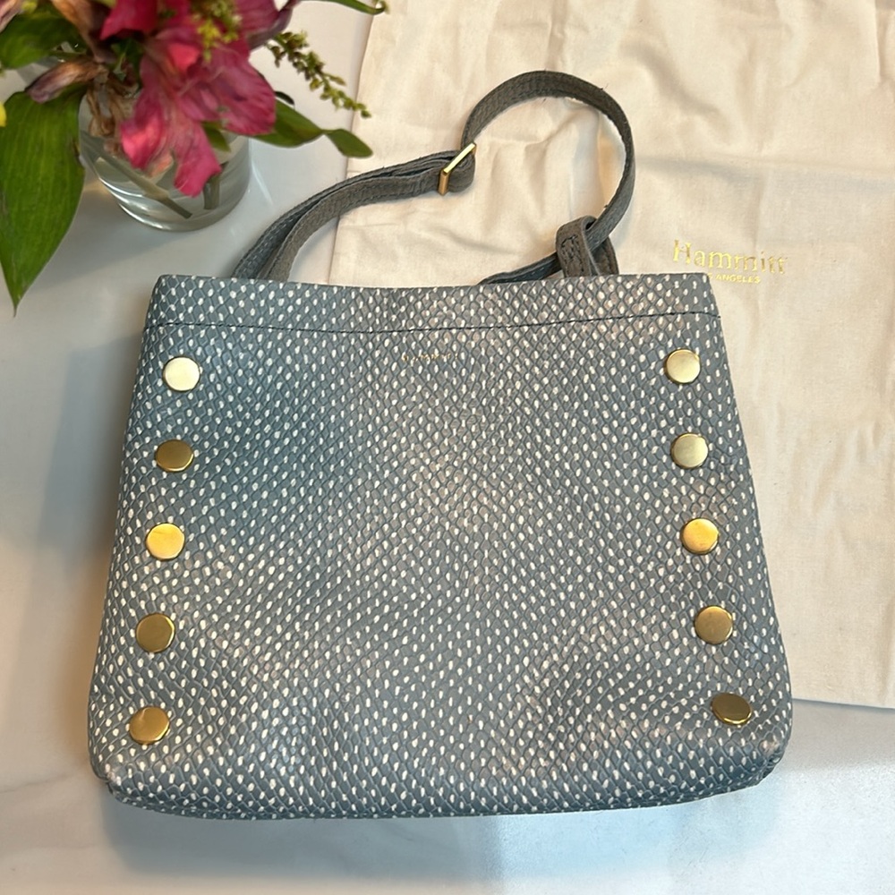 Hammitt Duke Triple Compartment Crossbody Bag, Bay Blue Snake Leather + dustbag